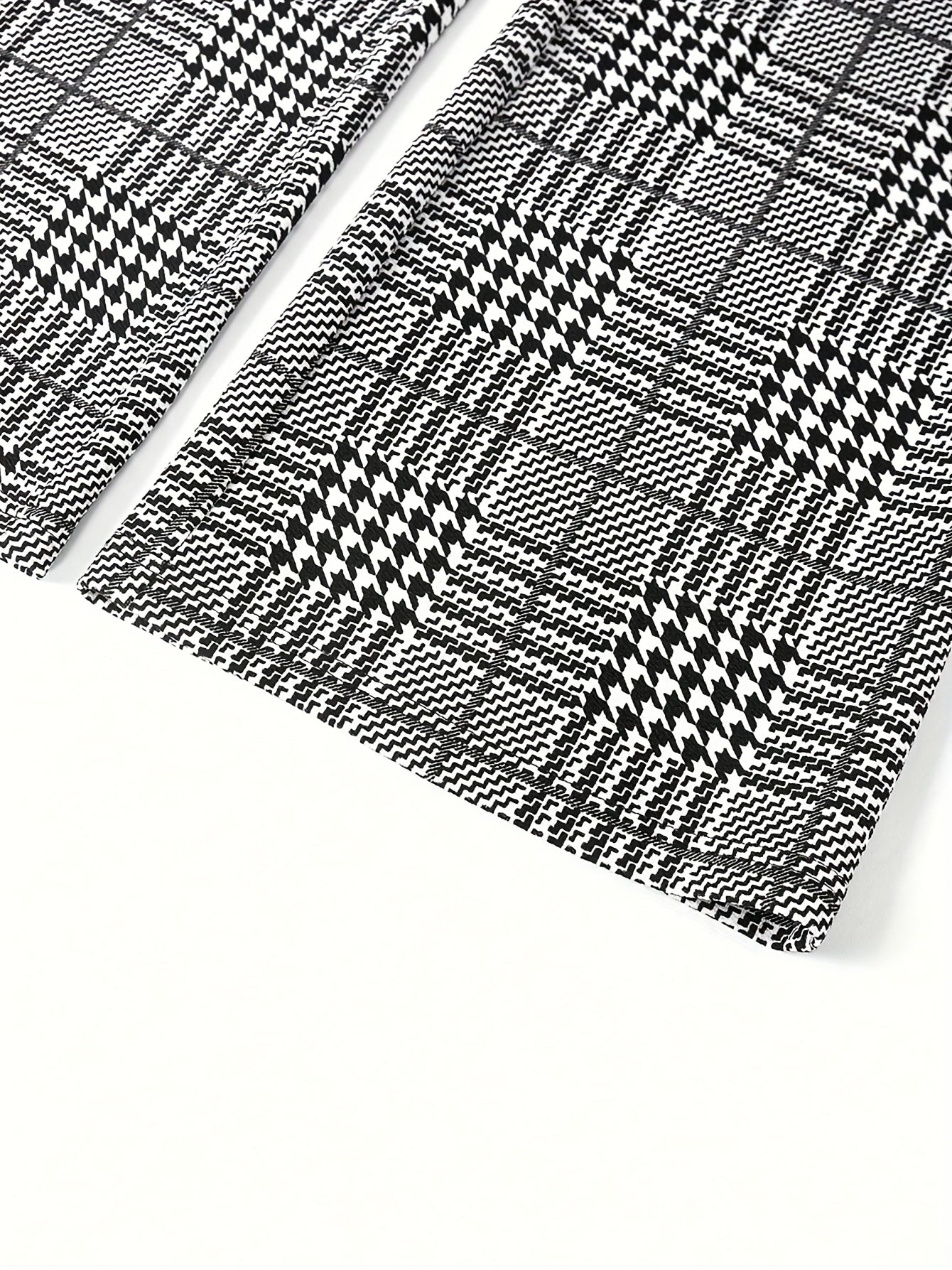 Pantalon Femme Élégant Extensible – Jambe Droite, Motif Carreaux Classique, Confortable et Polyvalent