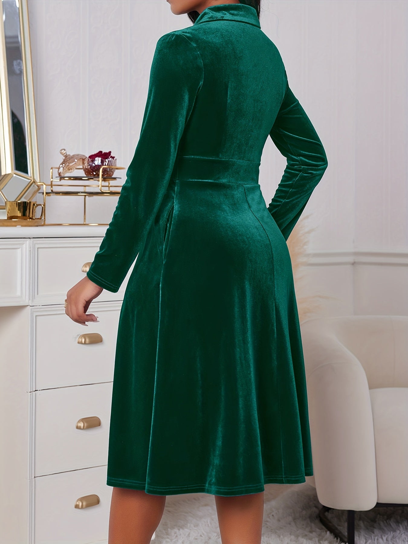 Ensemble Robe Femme Élégant Velours Bourgogne – Coupe Slim A-Line, Col et Boutonnage à l’Avant, Manches Longues, Pantalon Mi-Long, Idéal pour Mariages, Affaires et Événements Formels, Lavable en Machine (Pas de Nettoyage à Sec)