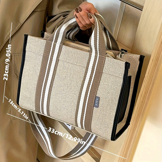 Sac Cabas Chic Grande Capacité – Sac Polyvalent à Porter à l’Épaule ou à la Main pour Femmes, Parfait pour le Travail et les Vacances – Nylon Durable avec Fermeture Éclair, Idéal pour Livres, Adolescents et Employées de Bureau