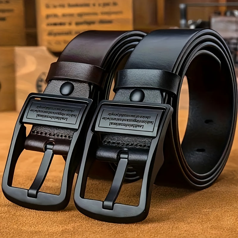 Ceinture Homme – Noir Classique, Style Professionnel et Décontracté, Boucle en Alliage, Parfaite pour Jeans et Tenue de Travail, Largeur Moyenne, Idéale pour Tenues Formelles et Décontractées, Résistante à la Transpiration