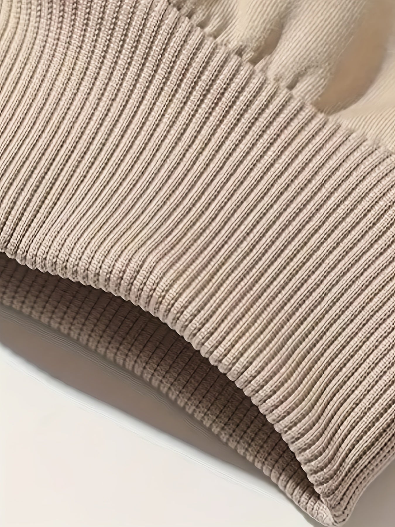 3pcs Sweatshirts Homme Col Rond – Polyester Extensible, Motif Lettre, Beige/Noir