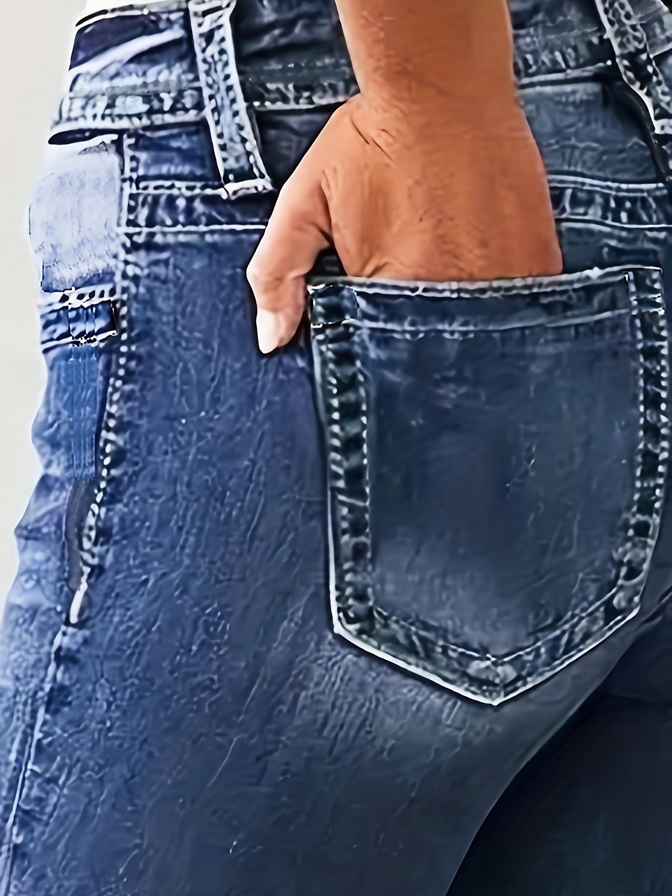 Jeans Femme Extensible Rétro Polyvalent Décontracté Élégant Taille Mi-Haute Durable Lavable Slim Poches Jambe Droite Style Street