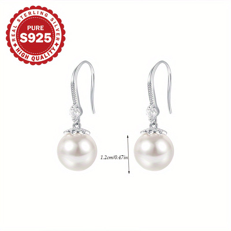 Boucles d’oreilles à crochet pour femmes en argent S925, design minimaliste raffiné, élégantes pour soirées et fêtes, hypoallergéniques, cadeau parfait.