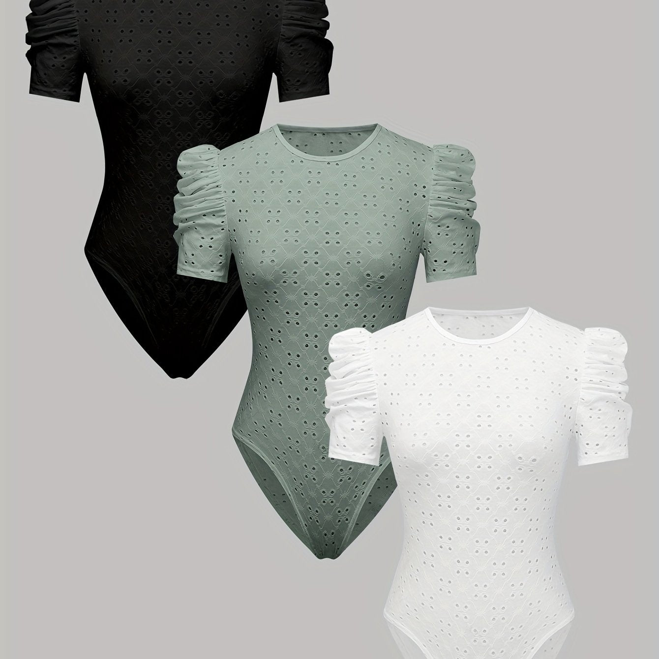 Lot de 3 camisoles femme en dentelle ajourée jacquard