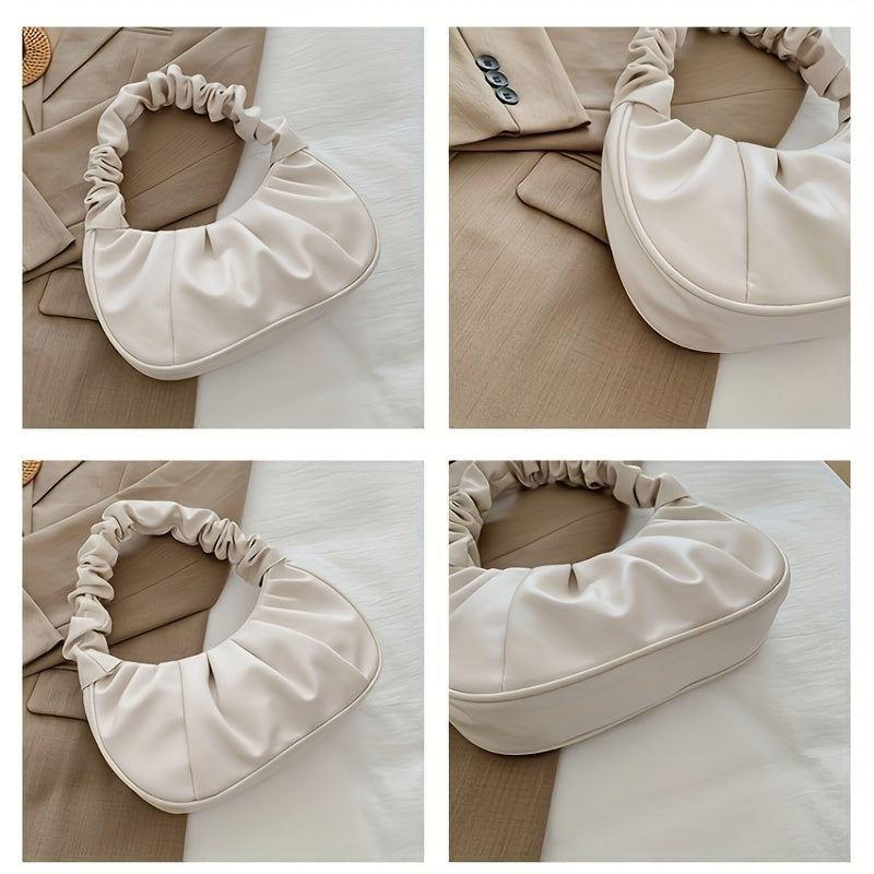 Sac à Main– Forme Nuage, Noir et Blanc, Fermeture À Pression, Polyvalent Toutes Saisons, Idéal Cadeau Fêtes et Anniversaires, Élégant et Durable, Cuir Synthétique