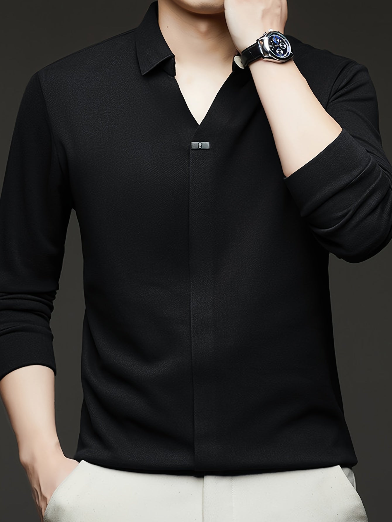 This Autumn'S Trendy Men'S Long-Sleeve Polo Shirt Is Soft, Skin-Friendly, And Resistant to Deformation, Featuring an Attractive Appearance That Looks Stylish And Casual, Making It The Perfect Choice for a Sophisticated Men'S