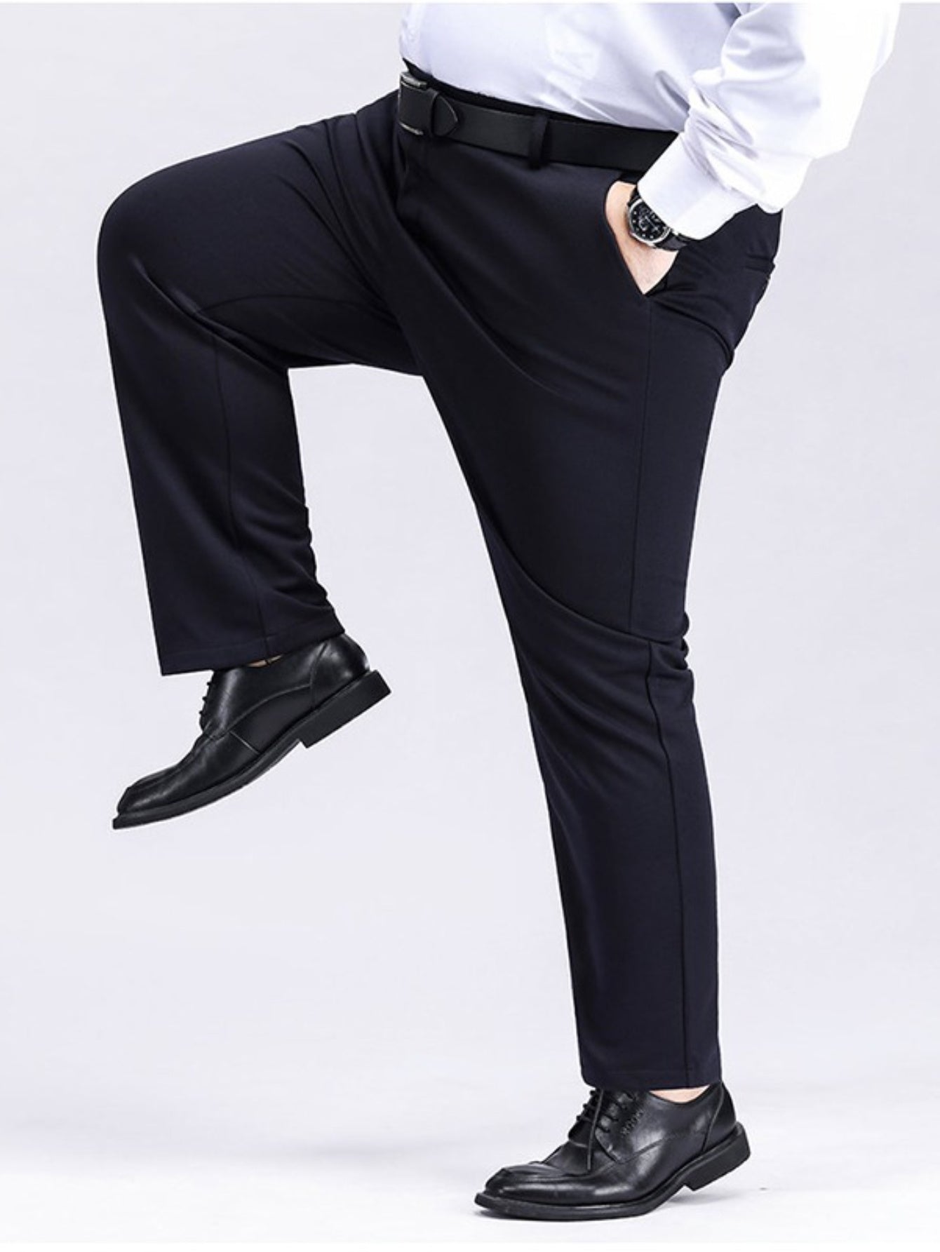 Pantalons Homme Classiques – Jambe Large, Anti-Rides, Stretch, Business & Formels, Loose Fit