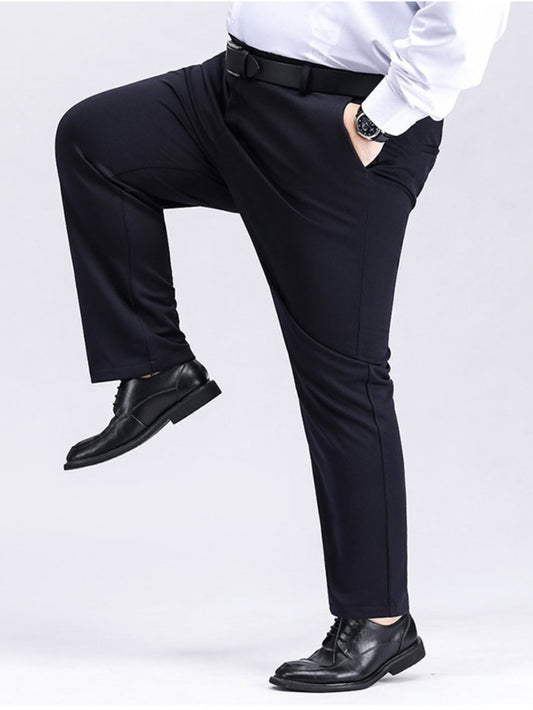 Pantalons Homme Classiques – Jambe Large, Anti-Rides, Stretch, Business & Formels, Loose Fit