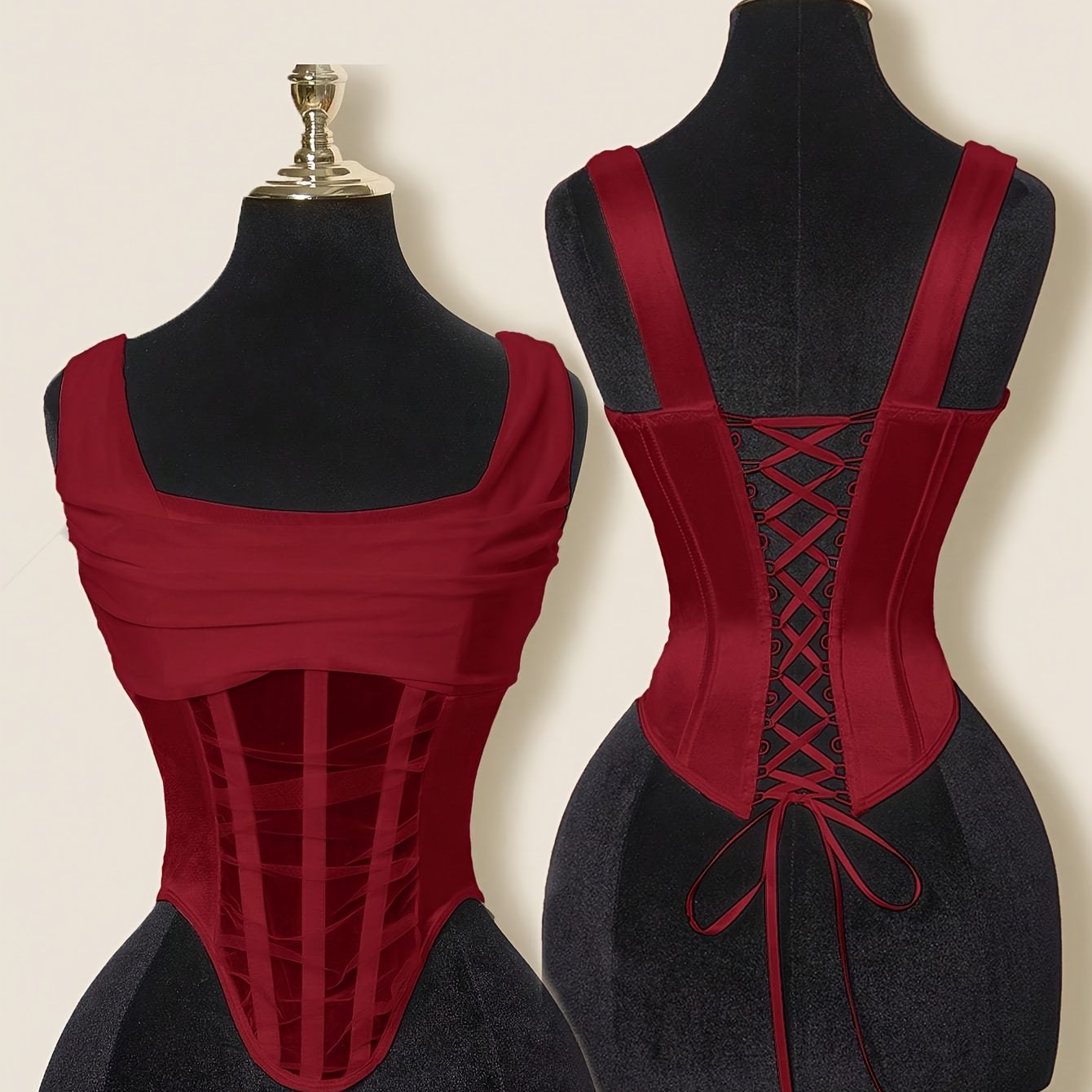 Top Corset Femme Y2K Rétro – Épaules Dénudées, Élégant pour Soirées Formelles et Décontractées, Bretelle Ajustable à Nœud au Dos, Tenue Polyvalente Toutes Saisons, Idéal Noël, Saint-Valentin et Occasions Festives
