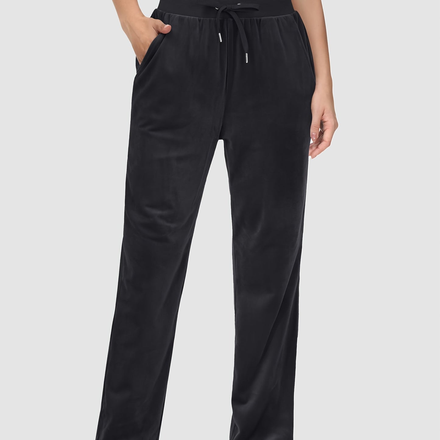 Pantalon Femme en Velours Doux avec Poches – Style Décontracté et Confortable