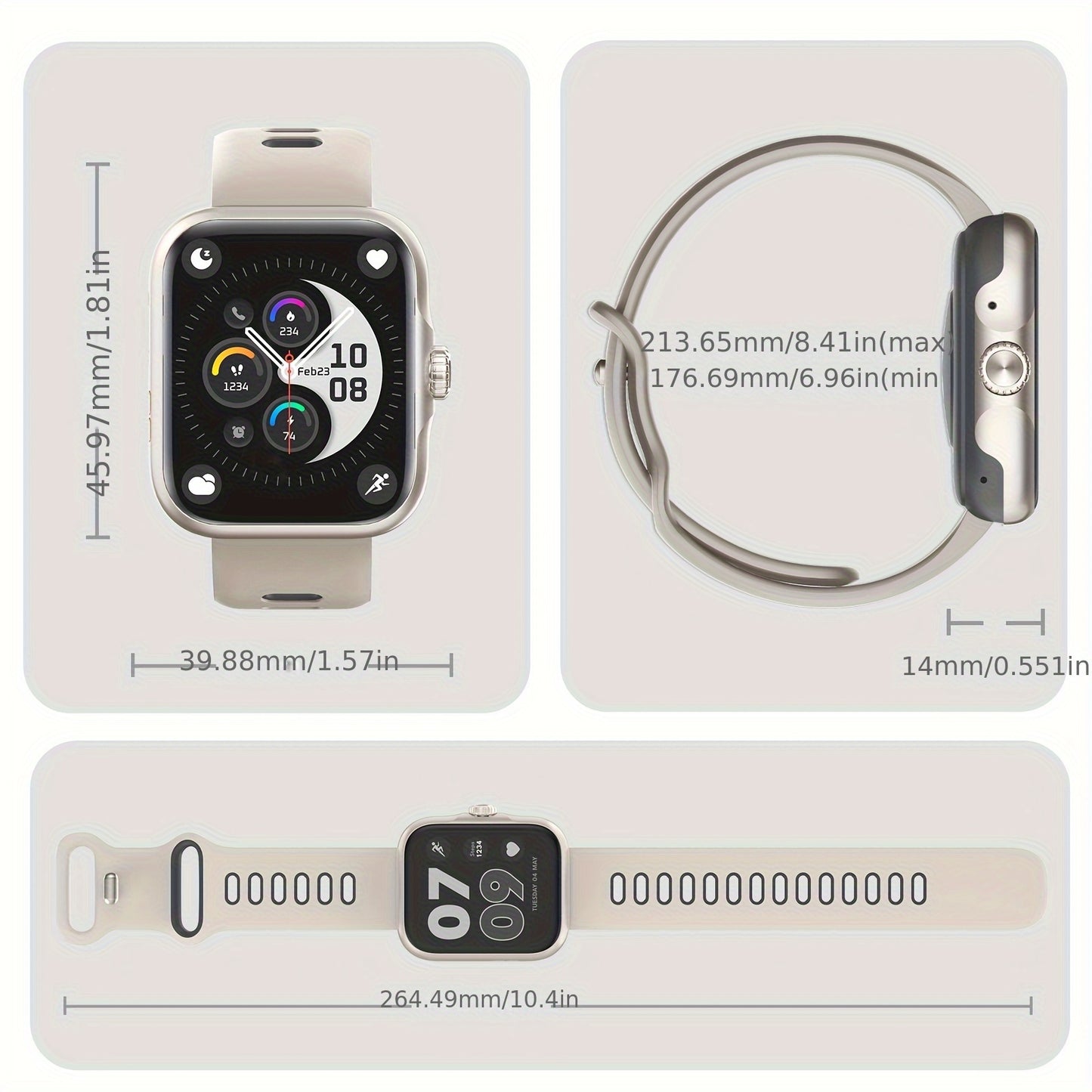 Montre Connectée GPS – Appels Sans Fil (Répondre/Raccrocher), Écran HD, Suivi d’Activité & Plus de 100 Modes Sport, Smartwatch Unisexe pour Hommes et Femmes