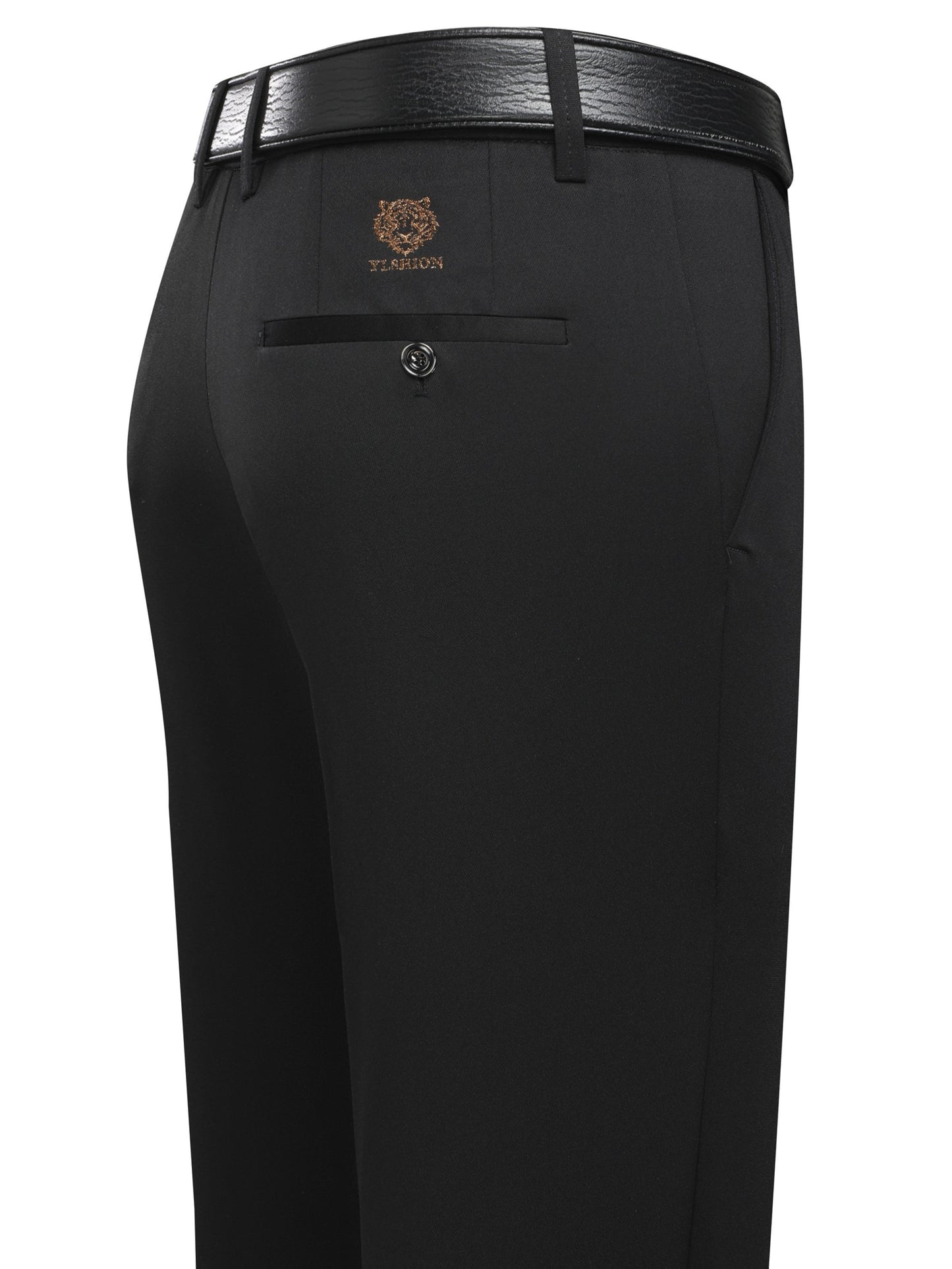Pantalon habillé business pour homme – taille élastique, coupe droite, lavable en machine, fermeture à boutons, idéal bureau, réunions et événements semi-formels