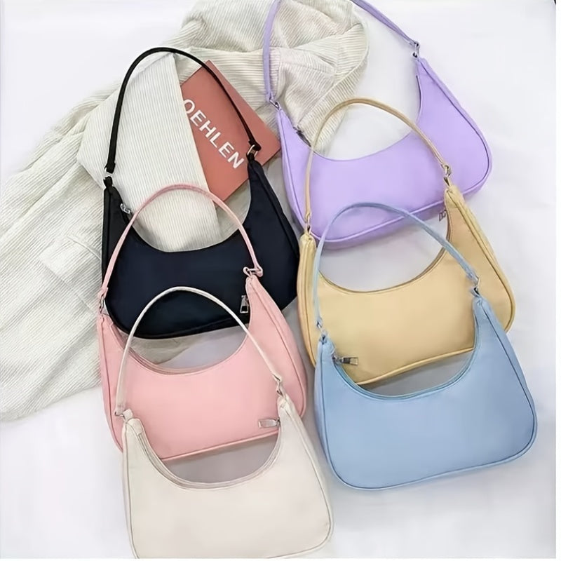 Sac à Main – Forme Ravioli, Bandoulière Ajustable, Fermeture Éclair, Nylon Léger, Design Minimaliste, Idéal Pour Occasions Décontractées et Formelles, Accessoire Quotidien, Tote Moderne et Stylé