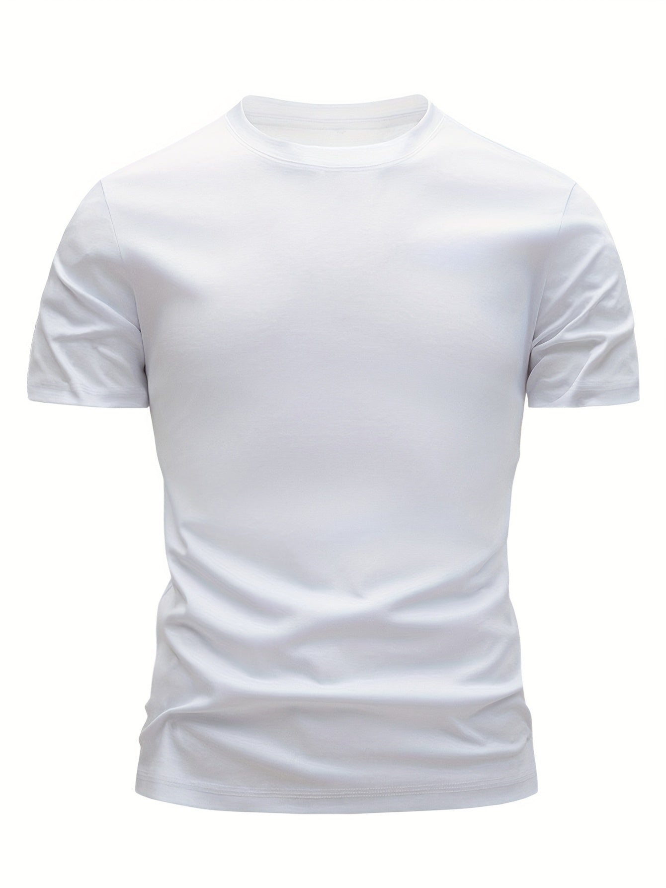 Set of 3 Men'S 100% T-Shirts - Soft And Comfortable for Everyday Casual Wear, Breathable And Moisture-Wicking for Summer, Lightweight Design, Sweat-Resistant