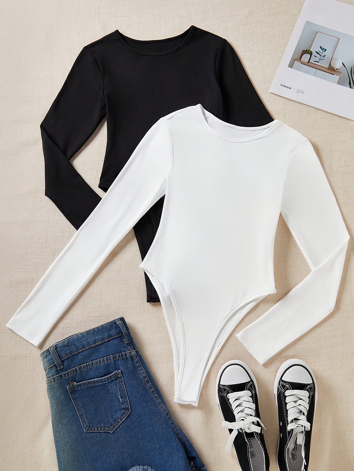 Ensemble deux pièces femme – hauts à manches longues en maille élégants, conçus pour automne et hiver