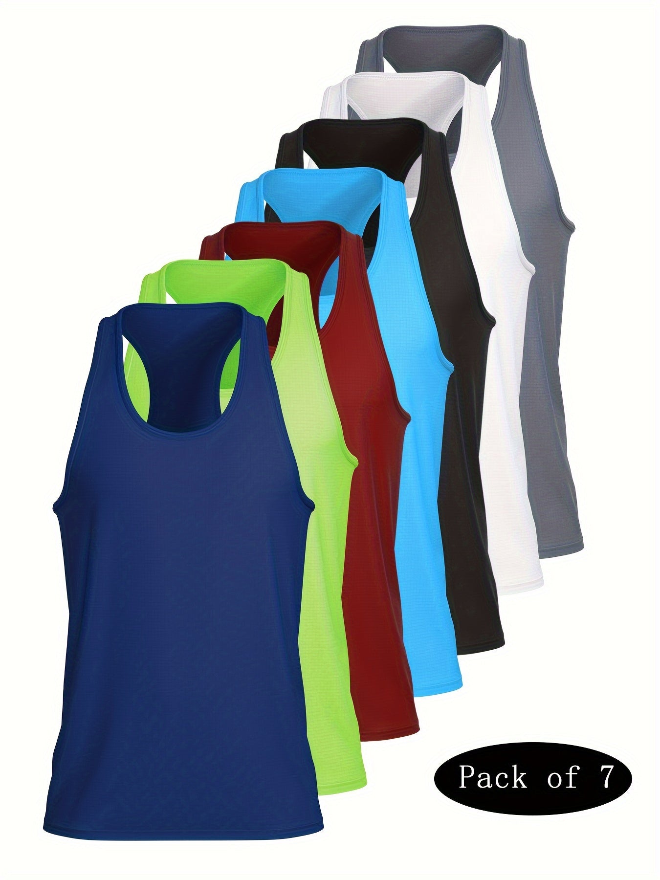 Lot de 7 débardeurs sportifs pour homme – légers, respirants et à séchage rapide, idéaux pour le basketball, le marathon et la remise en forme – vestes d’entraînement sans manches