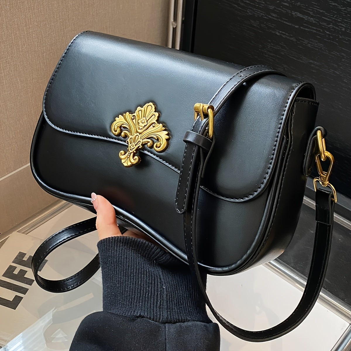 Sac bandoulière grande capacité pour femmes – couleur unie, élégant et pratique