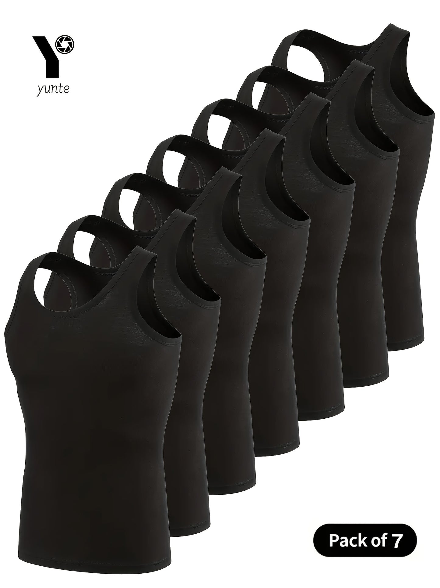 Lot de 7 Débardeurs Sport Homme – Respirants, Séchage Rapide, Sans Manches, Couleur Unie, Gym et Course