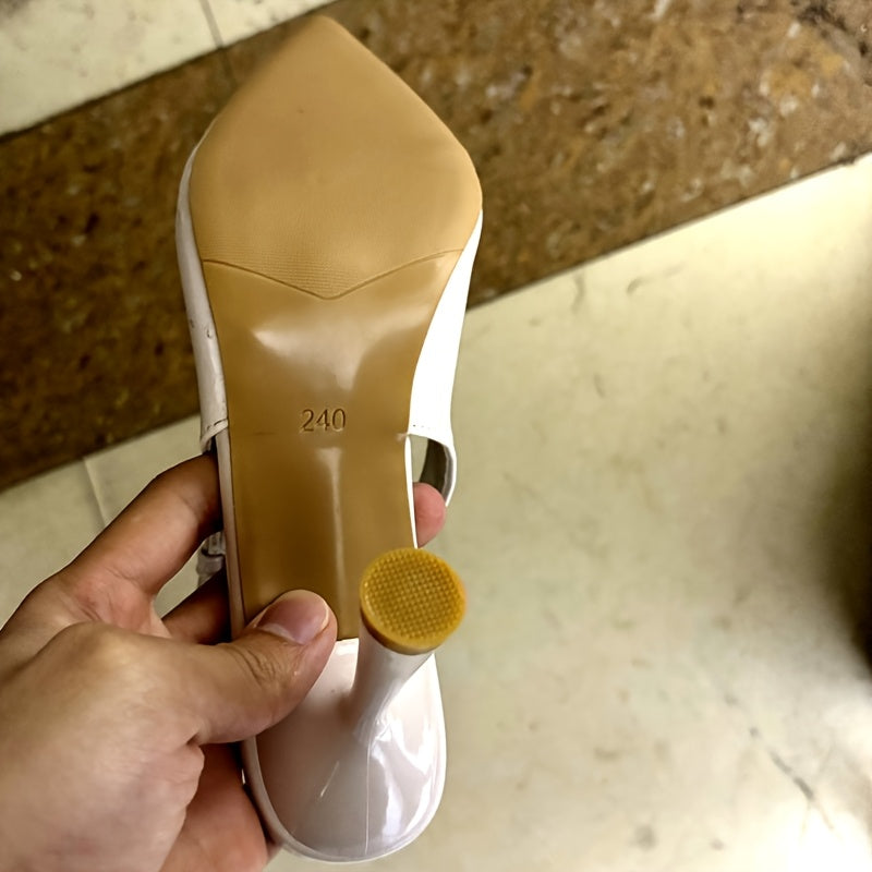 Sandales à Talons Hauts Élégantes Femme – Bride Cheville, Bout Pointu, Semelle Caoutchouc, Fermeture Boucle, Style Glamour pour Soirées et Événements