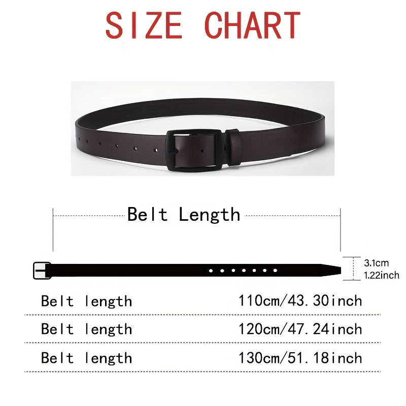 Lot de 3 Ceintures Homme FLAGIA – Boucle Carrée Métallique, Ceintures Designer Décontractées pour Jeans, 3 Couleurs (Marron Clair/Noir/Marron Foncé), Cuir Synthétique de Haute Qualité, Polyvalentes pour Usage Quotidien et Tenues Formelles