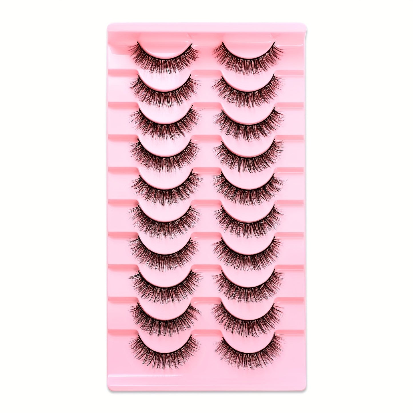 10 paires de faux cils luxueux et duveteux, effet œil de chat 5D, cils en fibre imitation vison, application facile, maquillage envoûtant, faits main, réutilisables, pour un usage quotidien et de soirée