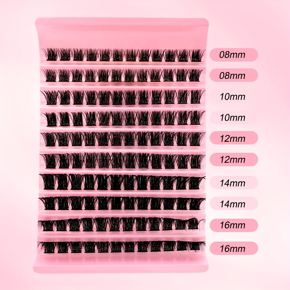 120 Touffes de Cils 8-16mm Mix – Cils Individuels en Faux Mink Souples, Courbure D, Noirs et Fluffy, Effet Naturel, Confortables et Faciles à Poser