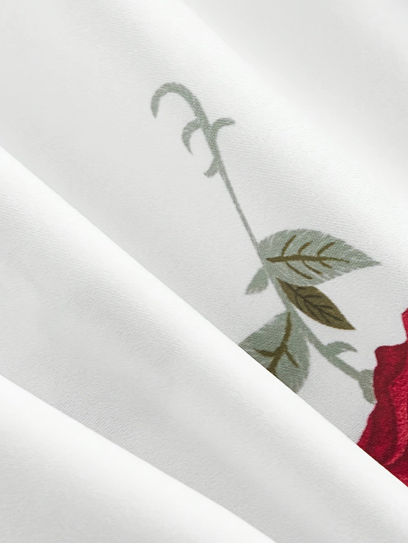 Robe élégante pour femmes à col carré – Imprimé floral, manches courtes, coupe ajustée en A, roses rouges et feuilles vertes, légère et lavable en machine, printemps/été/automne, casual à semi-formel