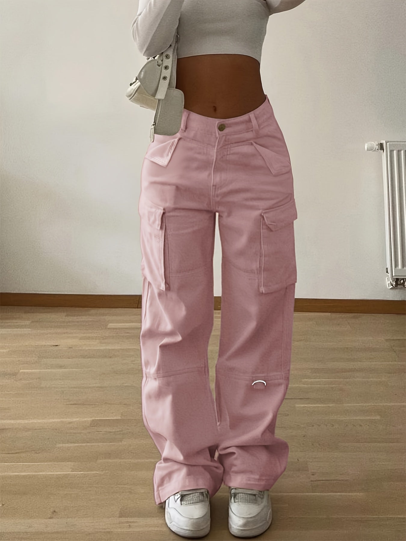 Pantalon cargo de créateur, avec poches à rabat