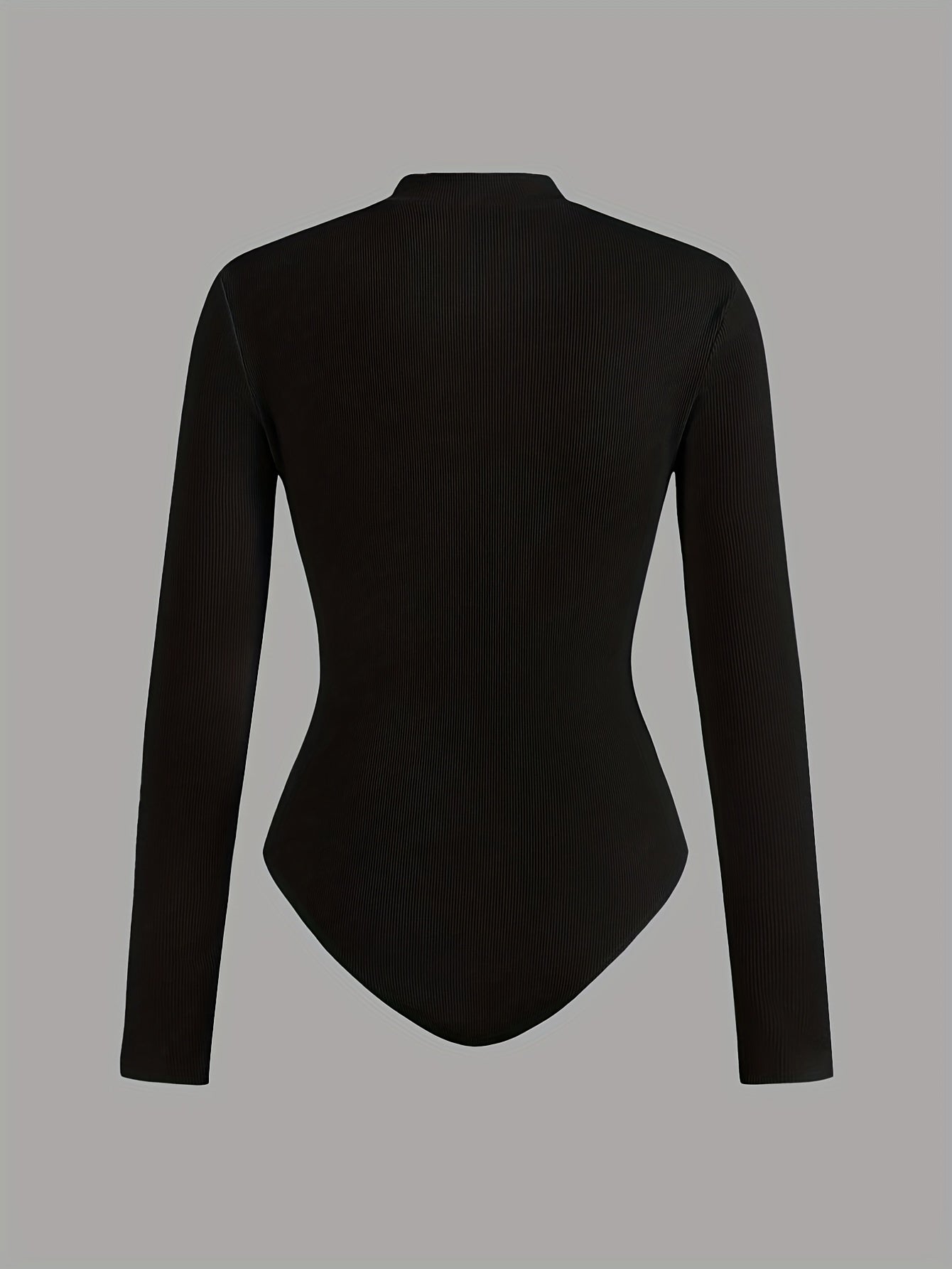 Ensemble 2 pièces – Bodysuits Slim Fit à Manches Longues, Col Montant zippé, Noir et Blanc