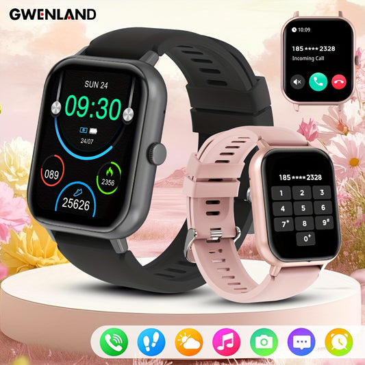 Montre connectée pour hommes et femmes – Idée cadeau, écran tactile complet de 4,65 cm, appels et messages, compatible Android/iPhone, montre de suivi fitness avec mode exercice, podomètre, distance, calories, plus de 100 modes sportifs, étanchéité IP68