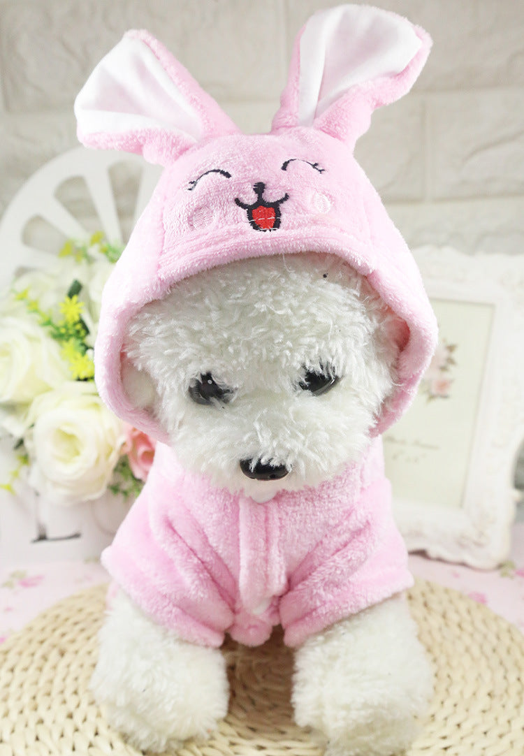 Warm Cartoon Pet Clothes for Dogs & Cats – Soft Cotton Jumpsuit