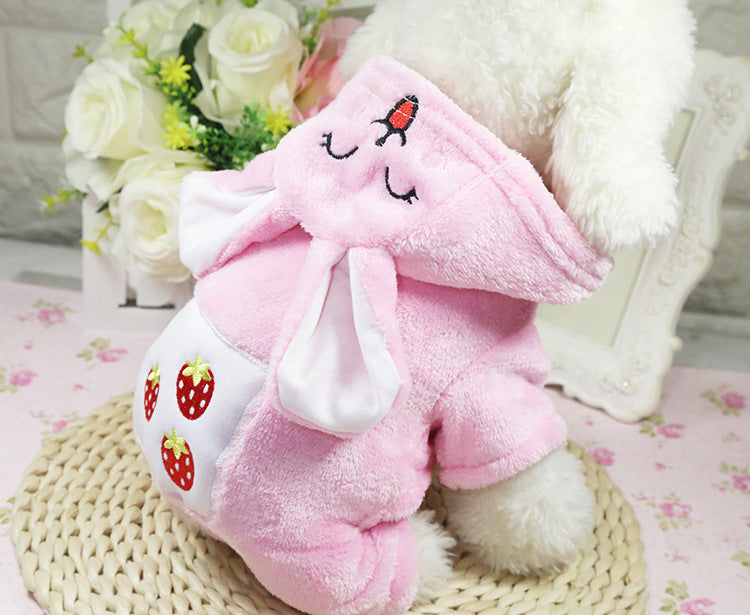 Warm Cartoon Pet Clothes for Dogs & Cats – Soft Cotton Jumpsuit
