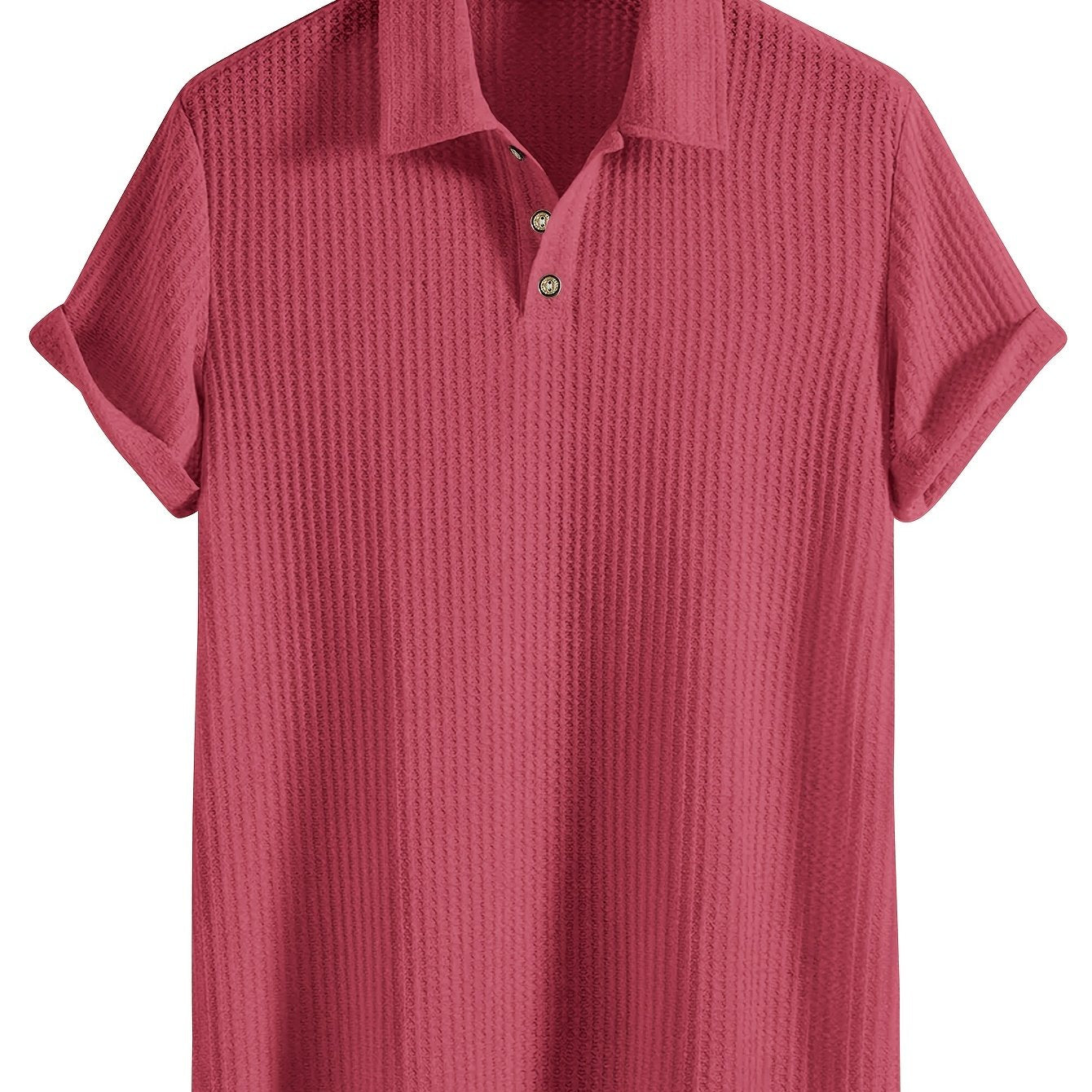 2025 New Casual Sport Shirt Men's Short Sleeve High-End Summer Solid Color Top T-Shirt Half-Sleeve Versatile Golf, Fishing, Basketball, Gym, Swimming & Beach Shirt with Lapel Collar