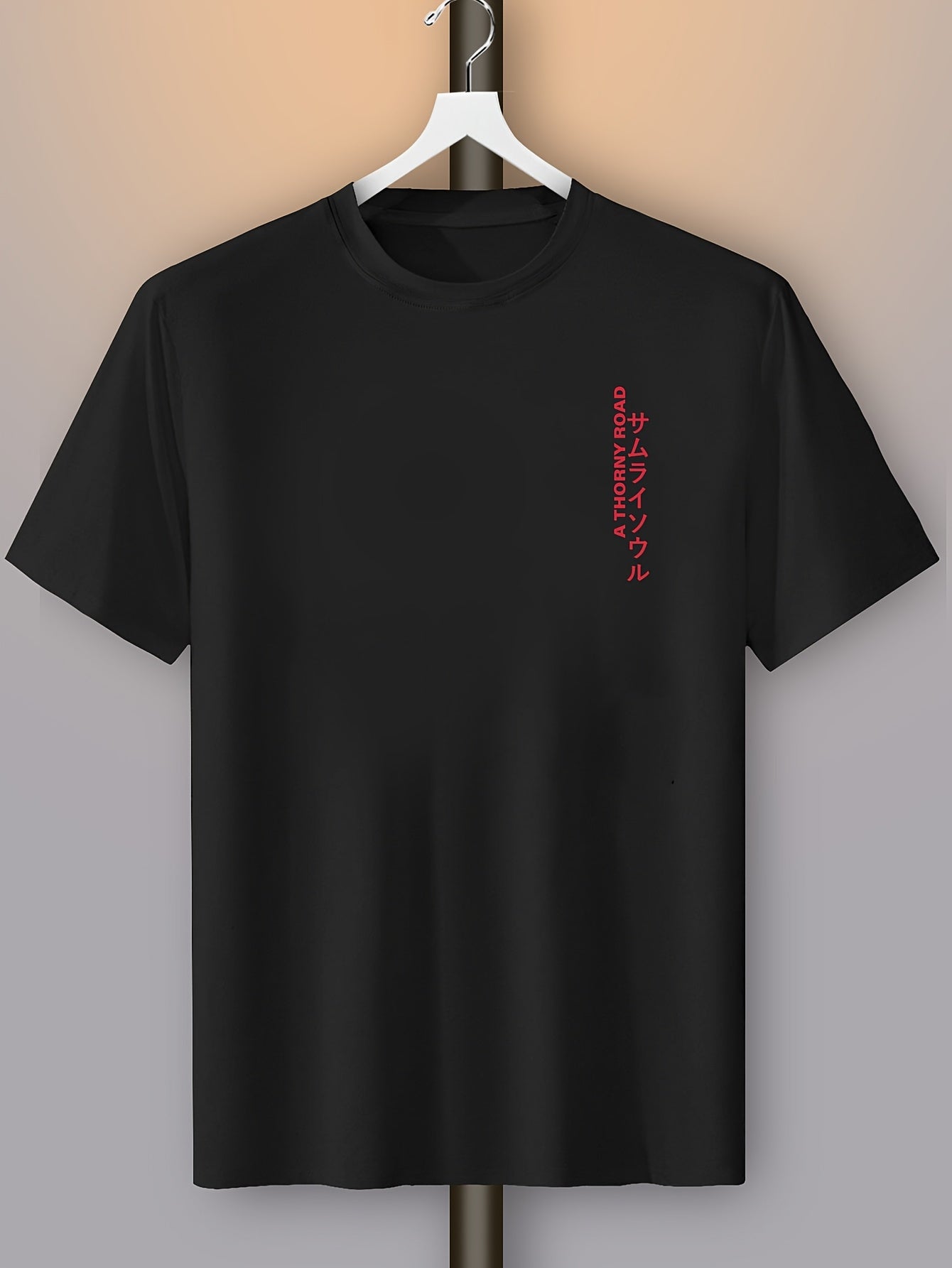 Men's 180gsm Heavyweight Samurai & Tokyo Anime T-Shirt - One Outsider Manga-Inspired Design with Text, Casual Round Neck Summer Tee for, Samurai Warriors & Anime Fans