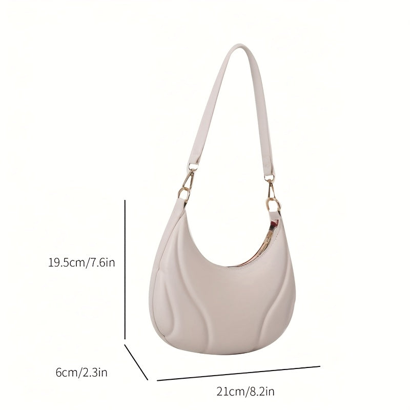 Sac épaule femme style français – quincaillerie dorée, fermeture zippée, sangle réglable, brun foncé/blanc/noir, sac bandoulière polyvalent pour travail, sorties et voyages, doublure douce.