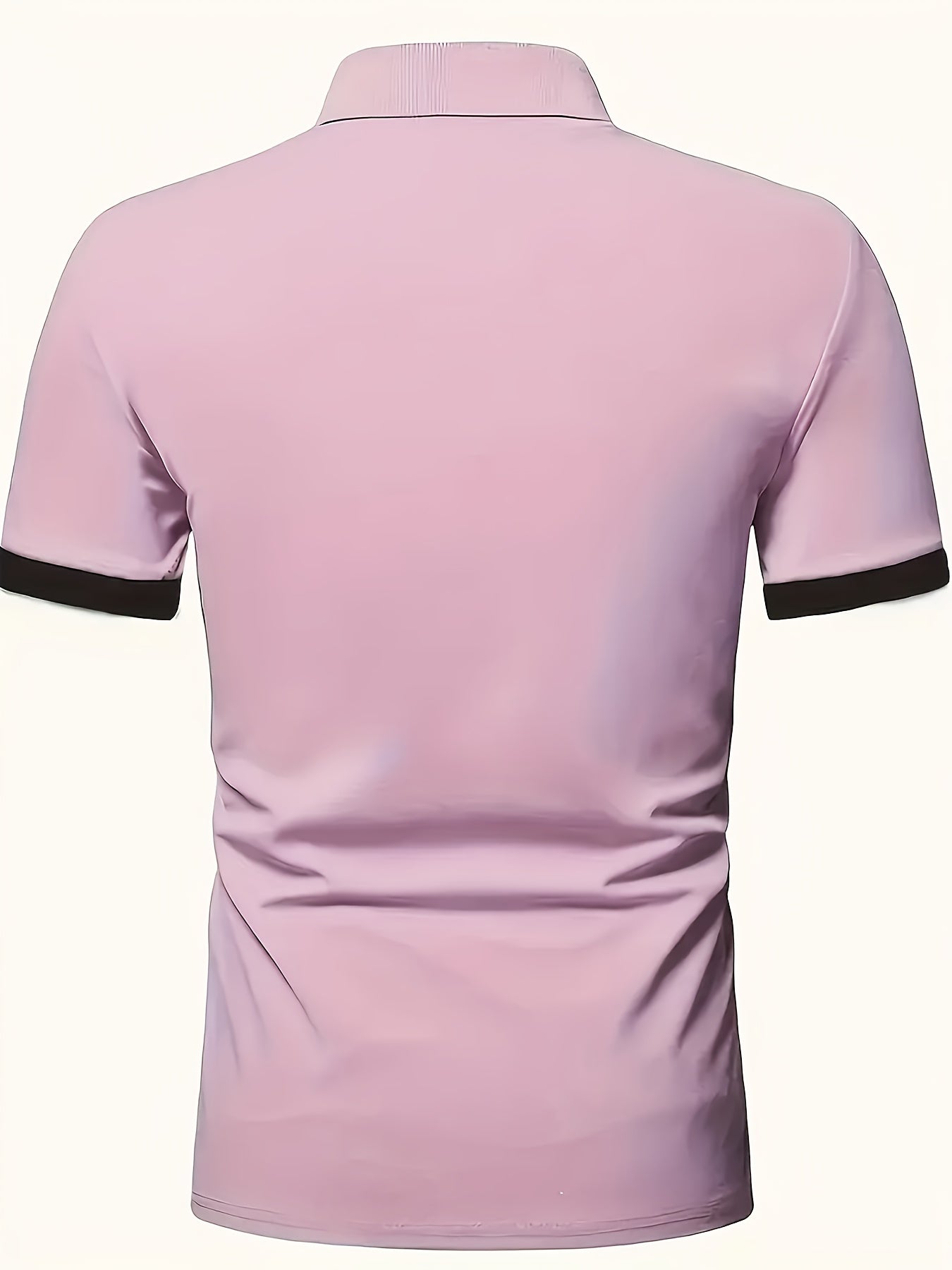 Men'S Summer Breathable Polo Shirt - Casual Short Sleeve, White with Blue Trim & Logo, Regular Fit, Geometric Pattern, Versatile for Business or Leisure Wear, Summer Casual Wear | Stylish Casualwear | Comfortable Fit