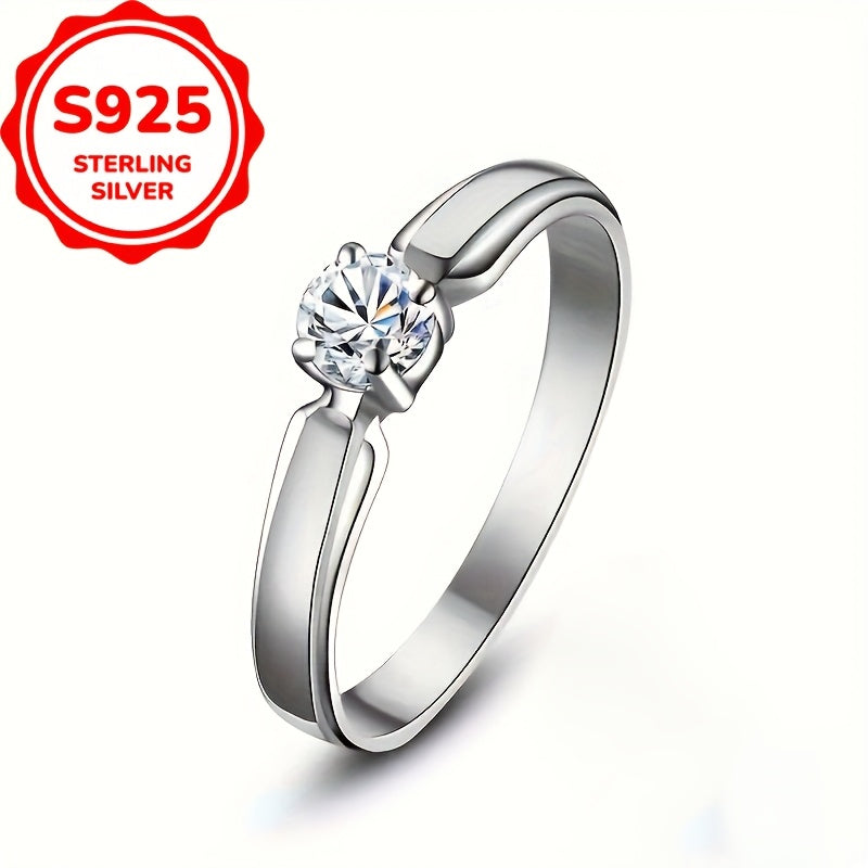 Elegant S925 Sterling Silvery Women'S Ring with a Unique, Small Batch of Synthetic Zirconia, Light Luxury, Exquisite Gift for Valentine'S Day 2g