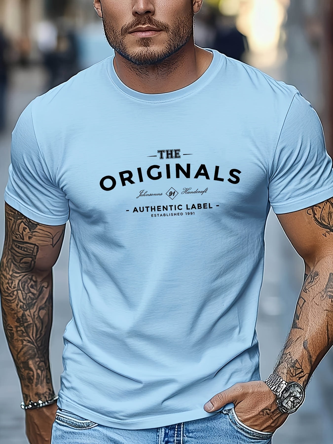 Men's Original Text Graphic T-Shirt - Dark Gray with White Lettering - Breathable Summer Tee - Authentic Label Design - Casual Everyday Shirt for Men