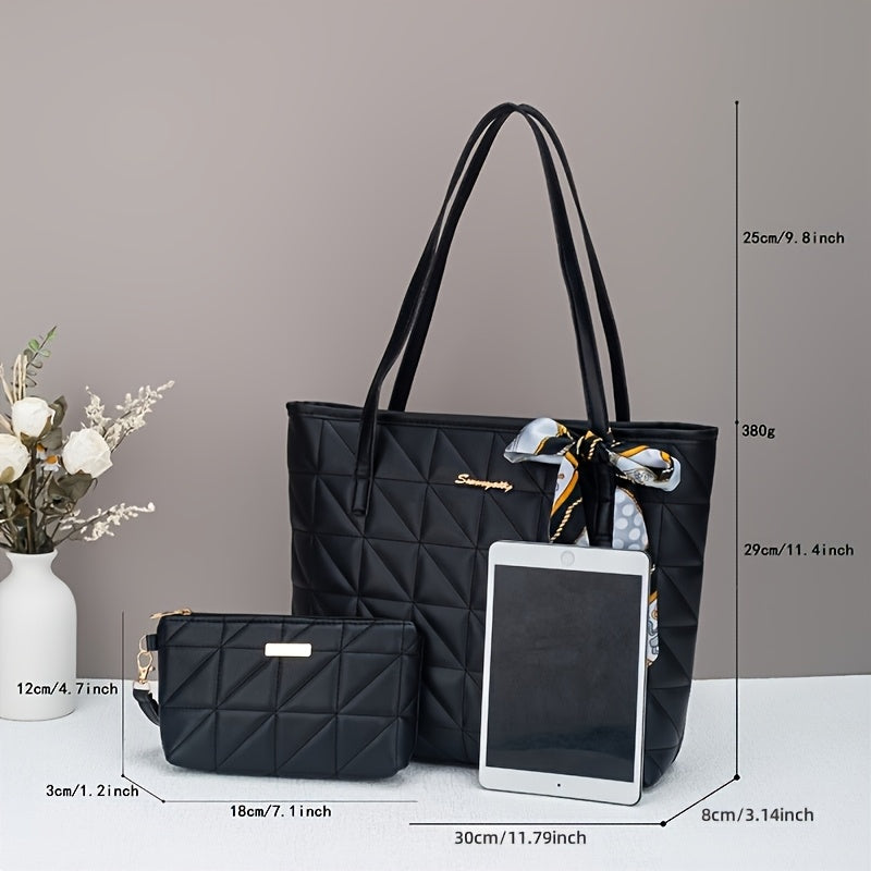 2 sacs triangle matelassés – grande capacité, avec porte-monnaie