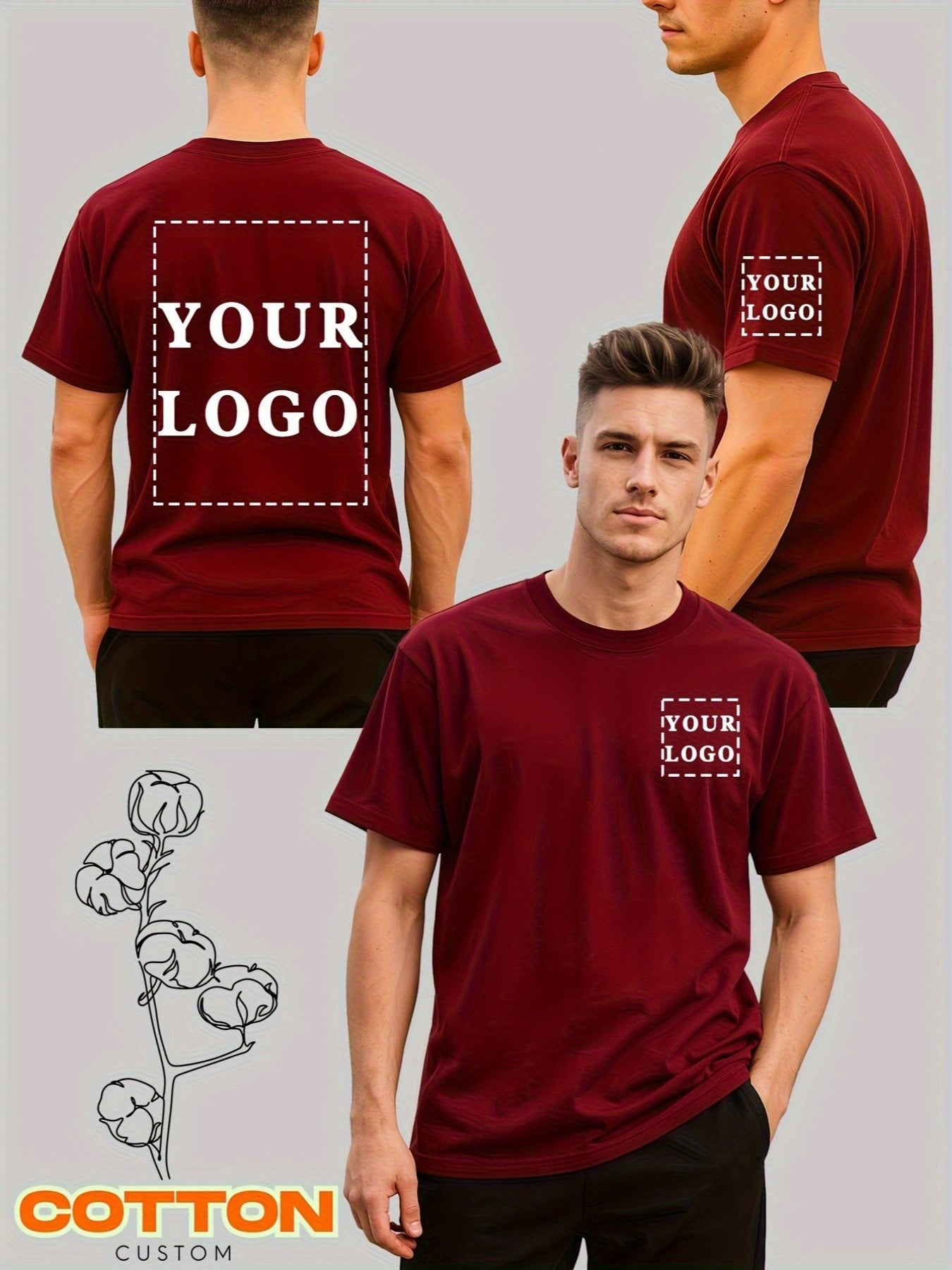 You Can Find Personalized Short-Sleeved T-Shirts Made from 100% Pure in a Range of Colors Including Burgundy, Navy, Black, White, Gray, And Purple. These Shirts Are Ideal for Casual Events, Strolls, Festivals, And Make Great