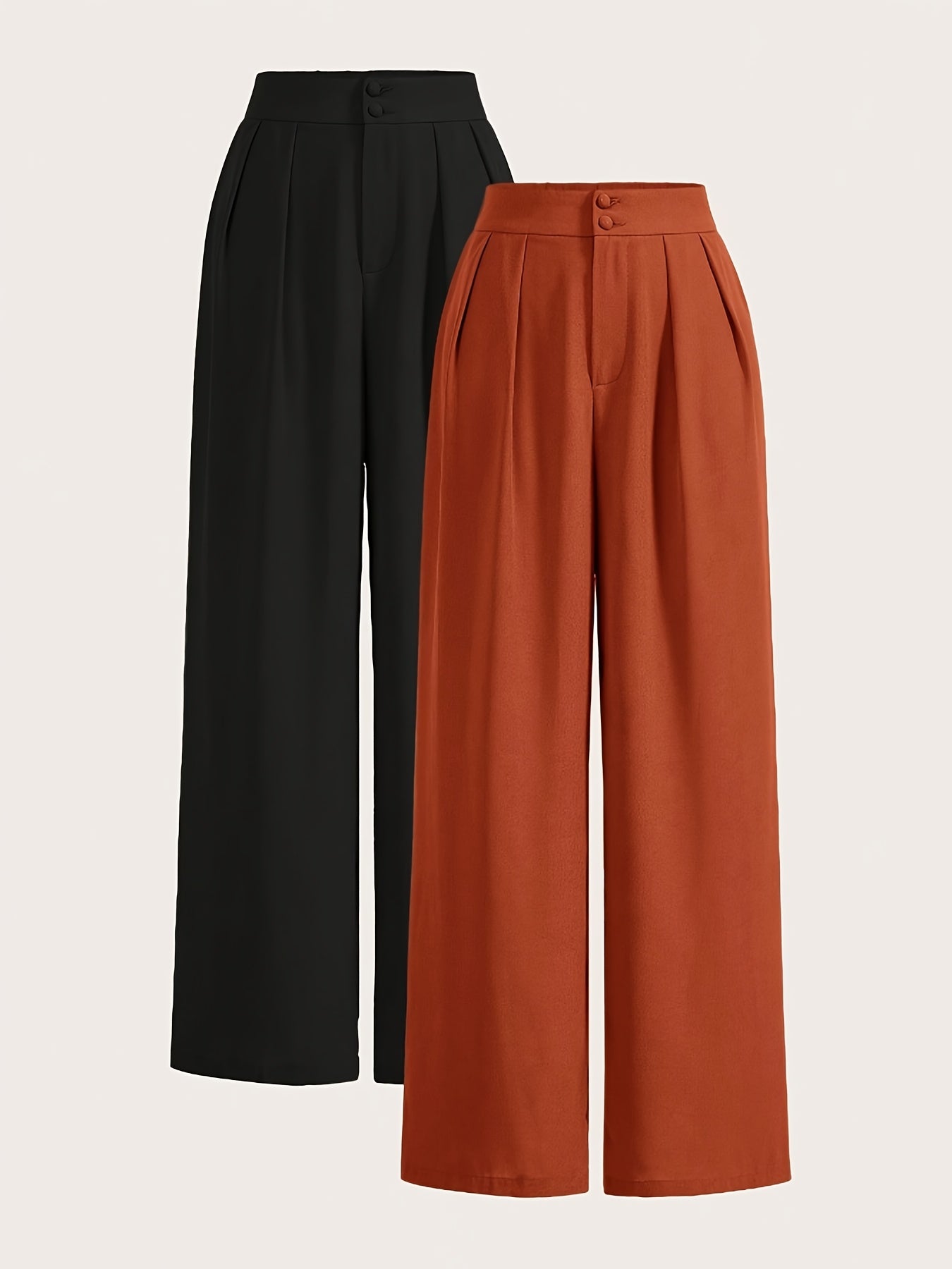 Ensemble deux pièces pantalon taille haute à jambes larges