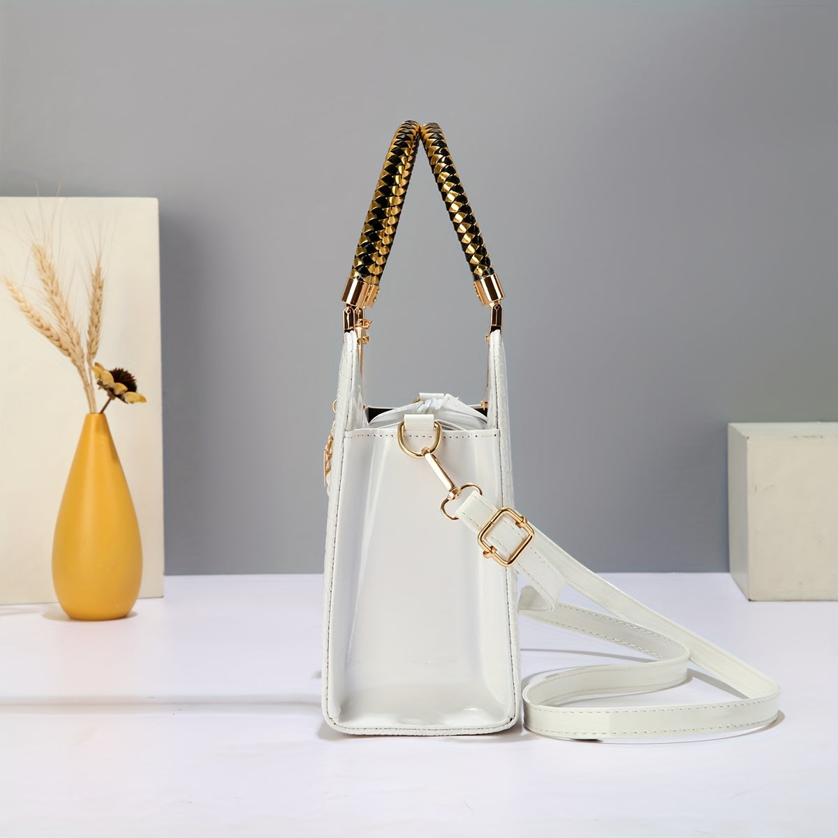 Sac à Main Princesse Nouveau à Motif Croco – Design Haut de Gamme, Portefeuille Élégant avec Décoration Métallique en V, Grande Capacité, Détails Charms Raffinés, Bandoulières Ajustables