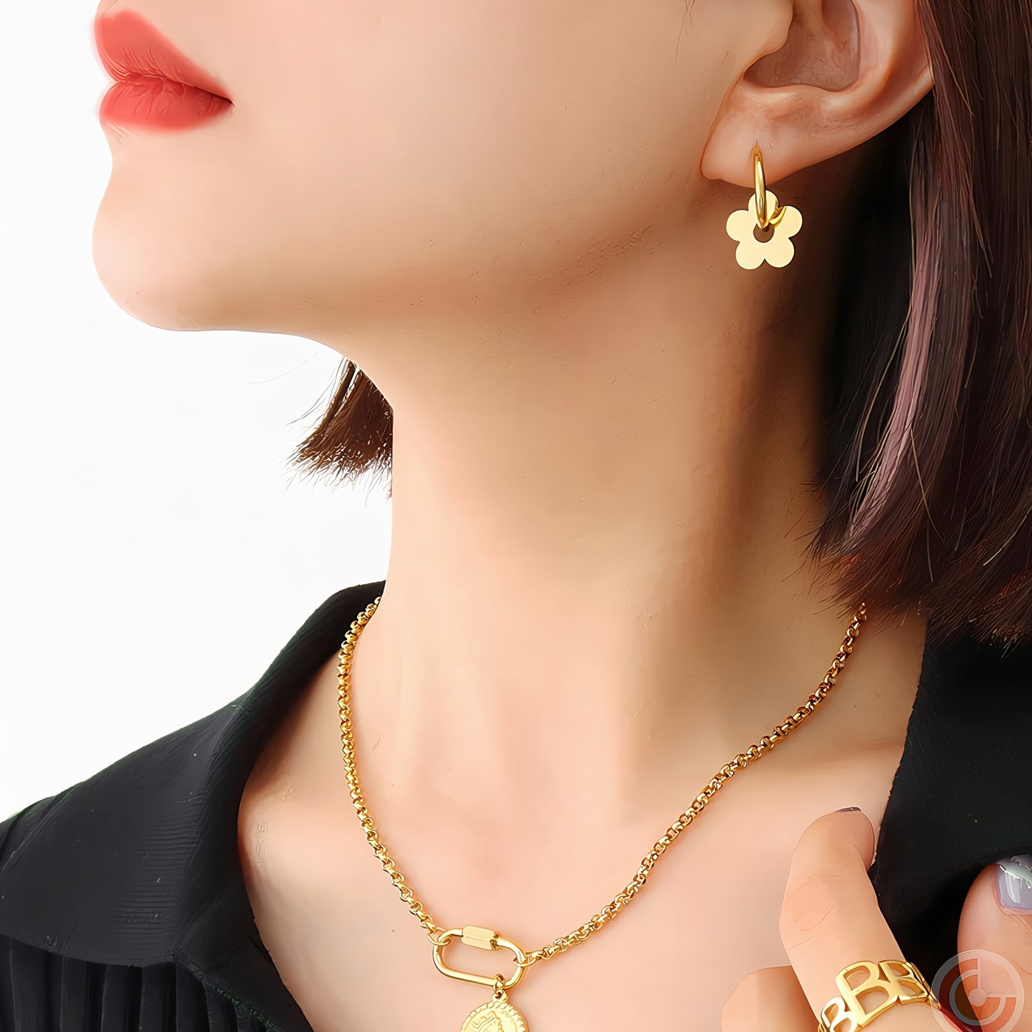 Boucles d’oreilles pendantes pour femme, acier inoxydable plaqué or 18K, hypoallergéniques et anti-décoloration, style coréen minimaliste élégant