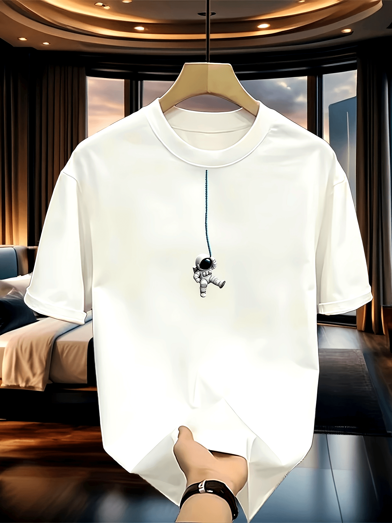 Heavy pure cotton trendy brand printed short-sleeved T-shirt Men's summer new casual large-size loose versatile top