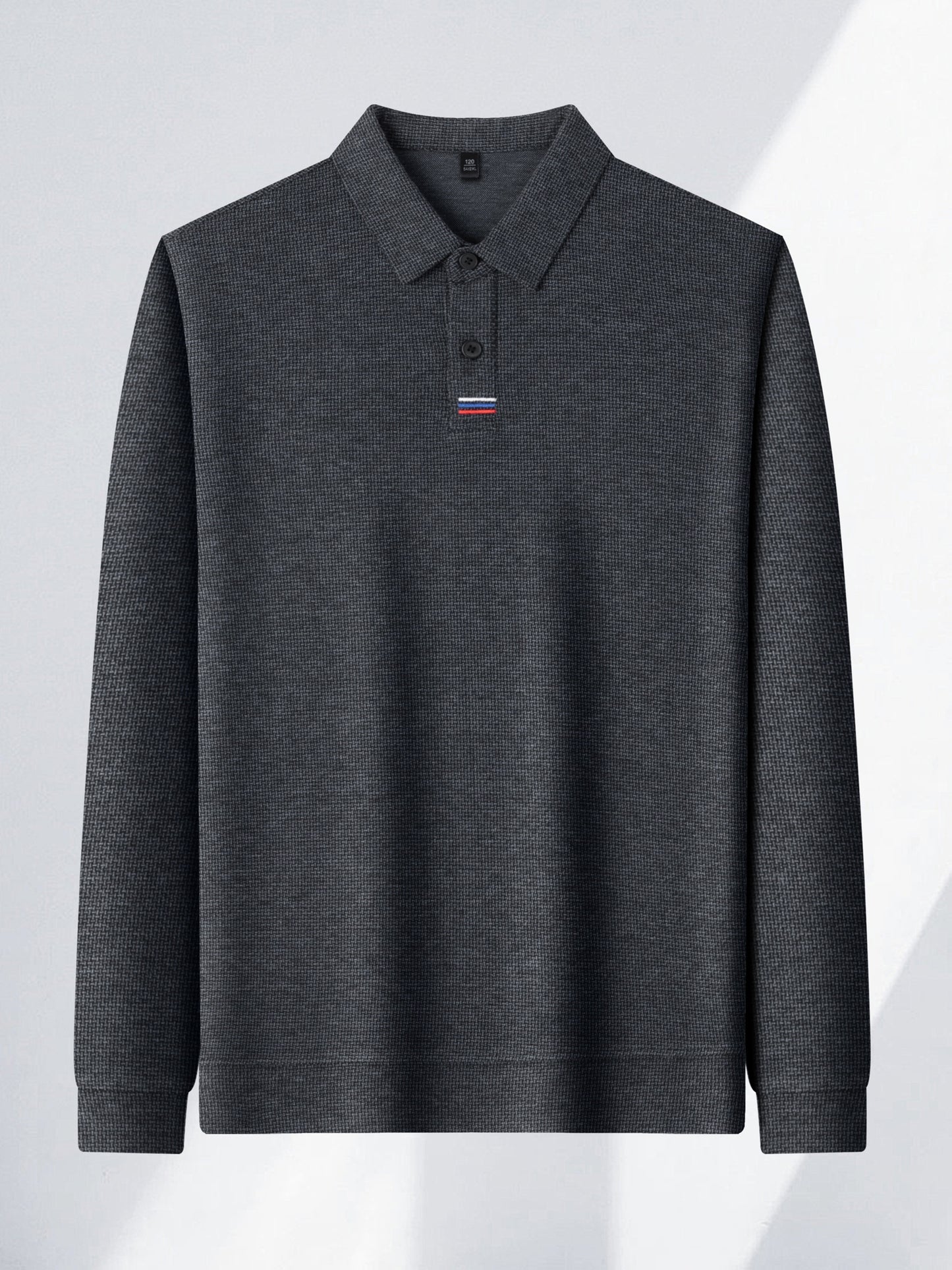 Men's Winter Warm Shirt Solid Color Collar Long Sleeve Button-Front Placket Classic Regular Fit Suitable for Golf, Equestrian & Outdoor Activities - Casual Button- Shirt