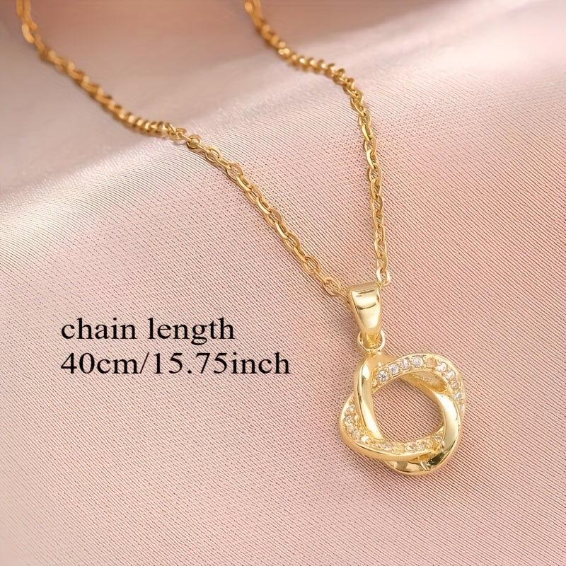 Collier Femme Élégant Minimaliste – Pendentif Fleur Géométrique, Acier Inoxydable Plaqué Or 18K, Hypoallergénique, Idéal Quotidien et Soirées, Cadeau Parfait