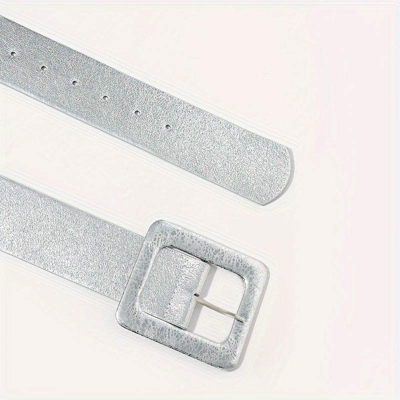 Ceinture élégante argentée – Design large, parfaite pour femmes grande taille, apporte une touche de sophistication à toute robe ou haut, accentuant la taille