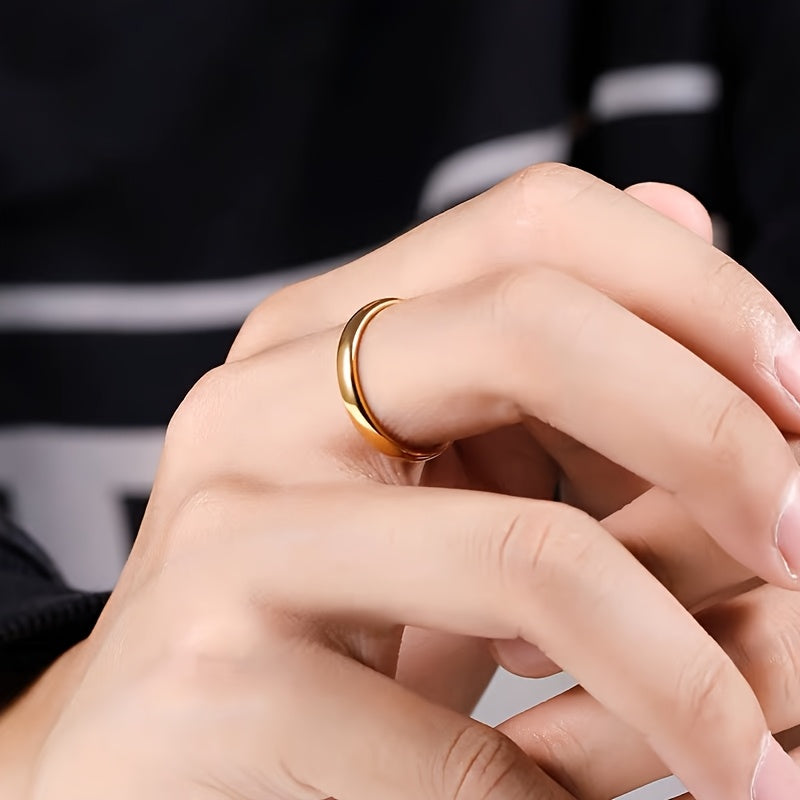 1pc Fashion Titanium Steel Ring, 4mm Band, Comfort Fit Size 4-13, Unisex Engagement Promise Wedding Band, Perfect for Valentine'S Day, Carnival, Teacher'S Day/Back to School/Graduation Season