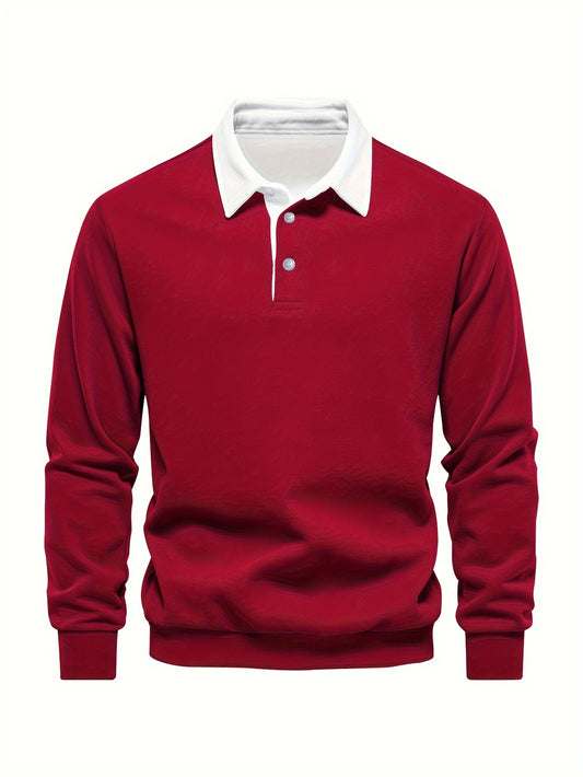 Men's Casual -Lined Long Sleeve Shirt, Comfortable Fabric for Autumn and Winter