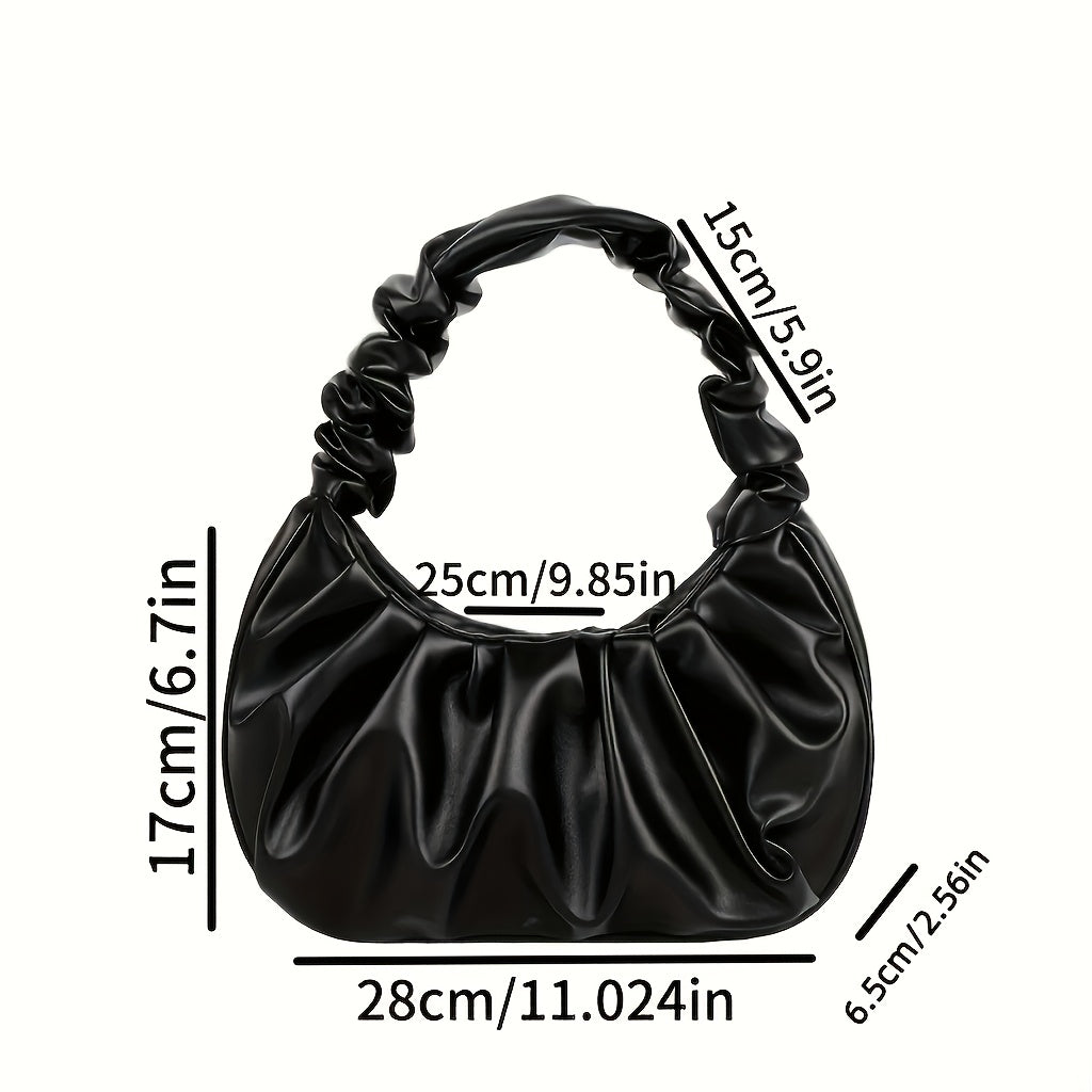 Sac à Main– Forme Nuage, Noir et Blanc, Fermeture À Pression, Polyvalent Toutes Saisons, Idéal Cadeau Fêtes et Anniversaires, Élégant et Durable, Cuir Synthétique